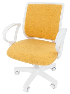Детское компьютерное кресло CHAIRMAN KIDS 112, ткань букле barni, лимон, пластик белый